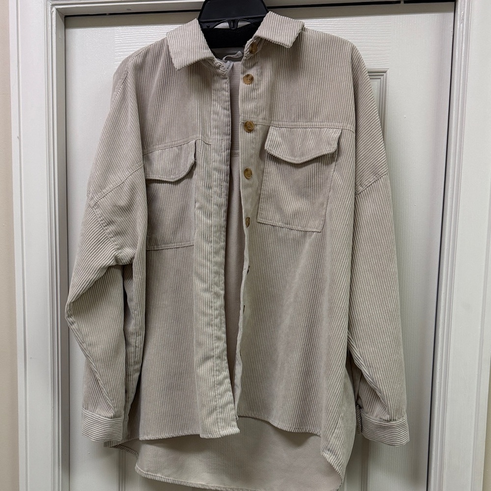 Men's Beige Corduroy Jacket